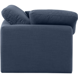 Meridian Indulge Navy Linen Textured Fabric Corner Chair