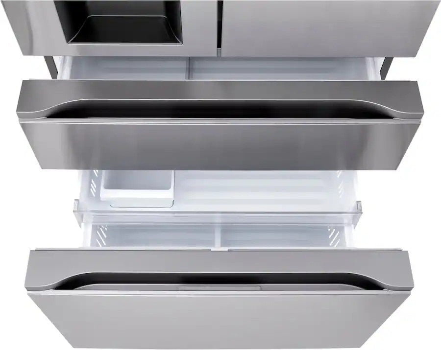 LG - 36-in Wide Standard-Depth MAX 28.6 Cu. Ft. 4-Door French Door Refrigerator Smart Refrigerator with Full Convert Drawer - PrintProof Stainless Steel Look