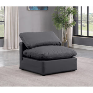 Meridian Indulge Black Vegan Leather Armless Chair