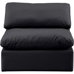 Meridian Indulge Black Vegan Leather Armless Chair