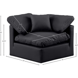 Meridian Indulge Black Vegan Leather Corner Chair