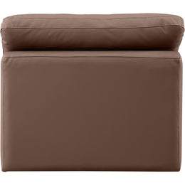 Meridian Indulge Brown Vegan Leather Armless Chair