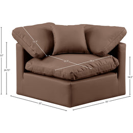 Meridian Indulge Brown Vegan Leather Corner Chair