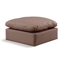 Meridian Indulge Brown Vegan Leather Ottoman