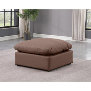 Meridian Indulge Brown Vegan Leather Ottoman