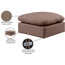 Meridian Indulge Brown Vegan Leather Ottoman