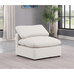 Meridian Indulge Cream Vegan Leather Armless Chair