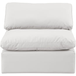 Meridian Indulge Cream Vegan Leather Armless Chair