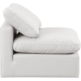Meridian Indulge Cream Vegan Leather Armless Chair