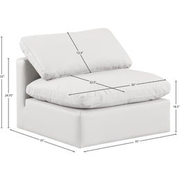 Meridian Indulge Cream Vegan Leather Armless Chair