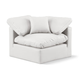 Meridian Indulge Cream Vegan Leather Corner Chair