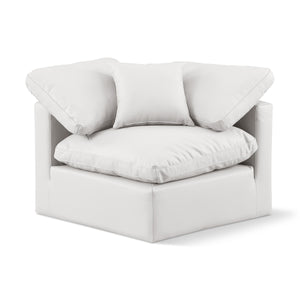 Meridian Indulge Cream Vegan Leather Corner Chair