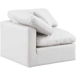 Meridian Indulge Cream Vegan Leather Corner Chair