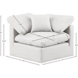 Meridian Indulge Cream Vegan Leather Corner Chair