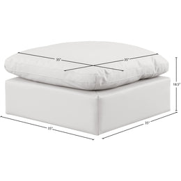 Meridian Indulge Cream Vegan Leather Ottoman
