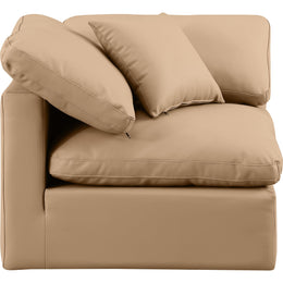 Meridian Indulge Tan Vegan Leather Corner Chair