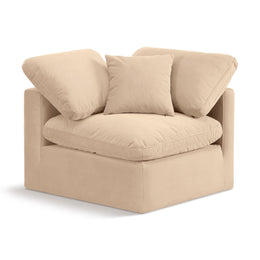 Meridian Indulge Beige Velvet Corner Chair