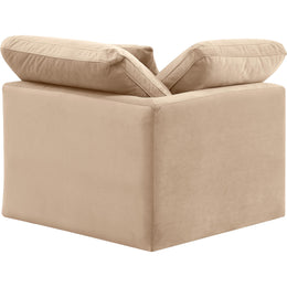 Meridian Indulge Beige Velvet Corner Chair
