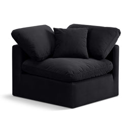 Meridian Indulge Black Velvet Corner Chair