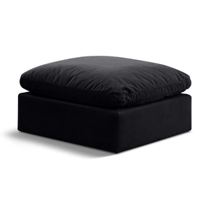 Meridian Indulge Black Velvet Ottoman