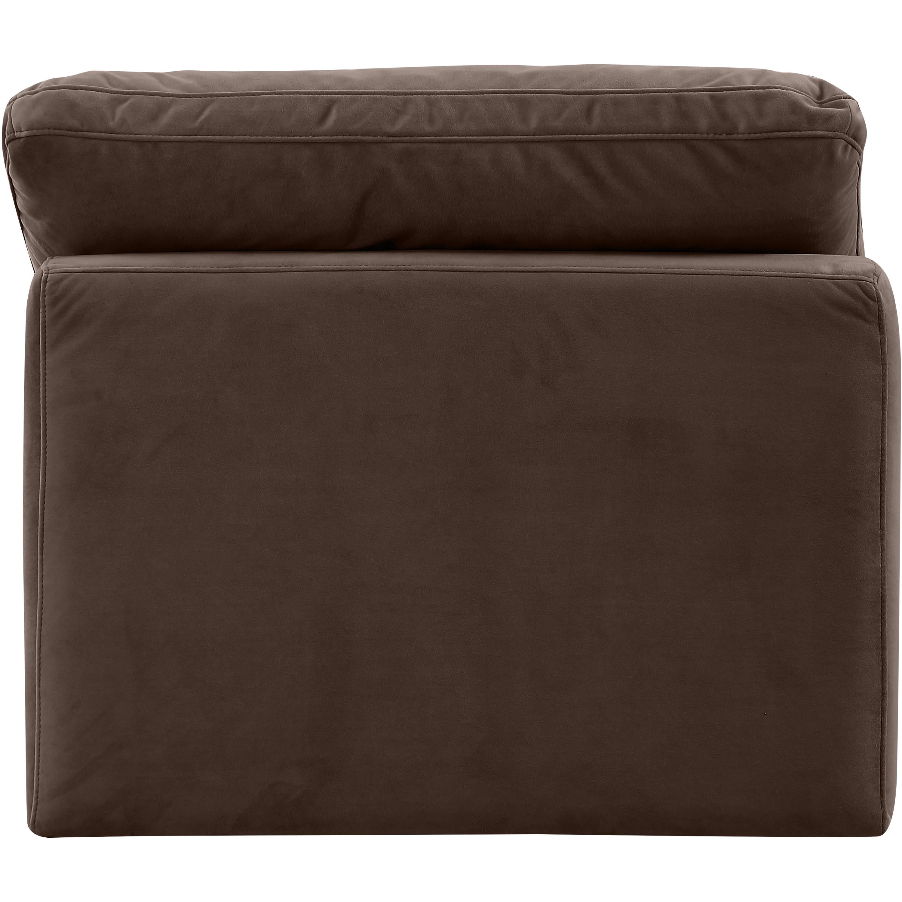 Meridian Indulge Brown Velvet Armless Chair