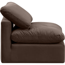 Meridian Indulge Brown Velvet Armless Chair