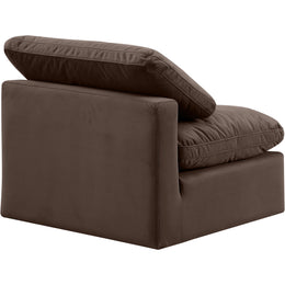 Meridian Indulge Brown Velvet Armless Chair