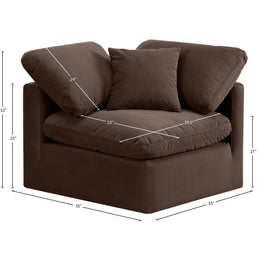 Meridian Indulge Brown Velvet Corner Chair
