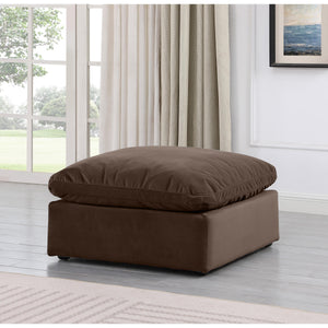 Meridian Indulge Brown Velvet Ottoman
