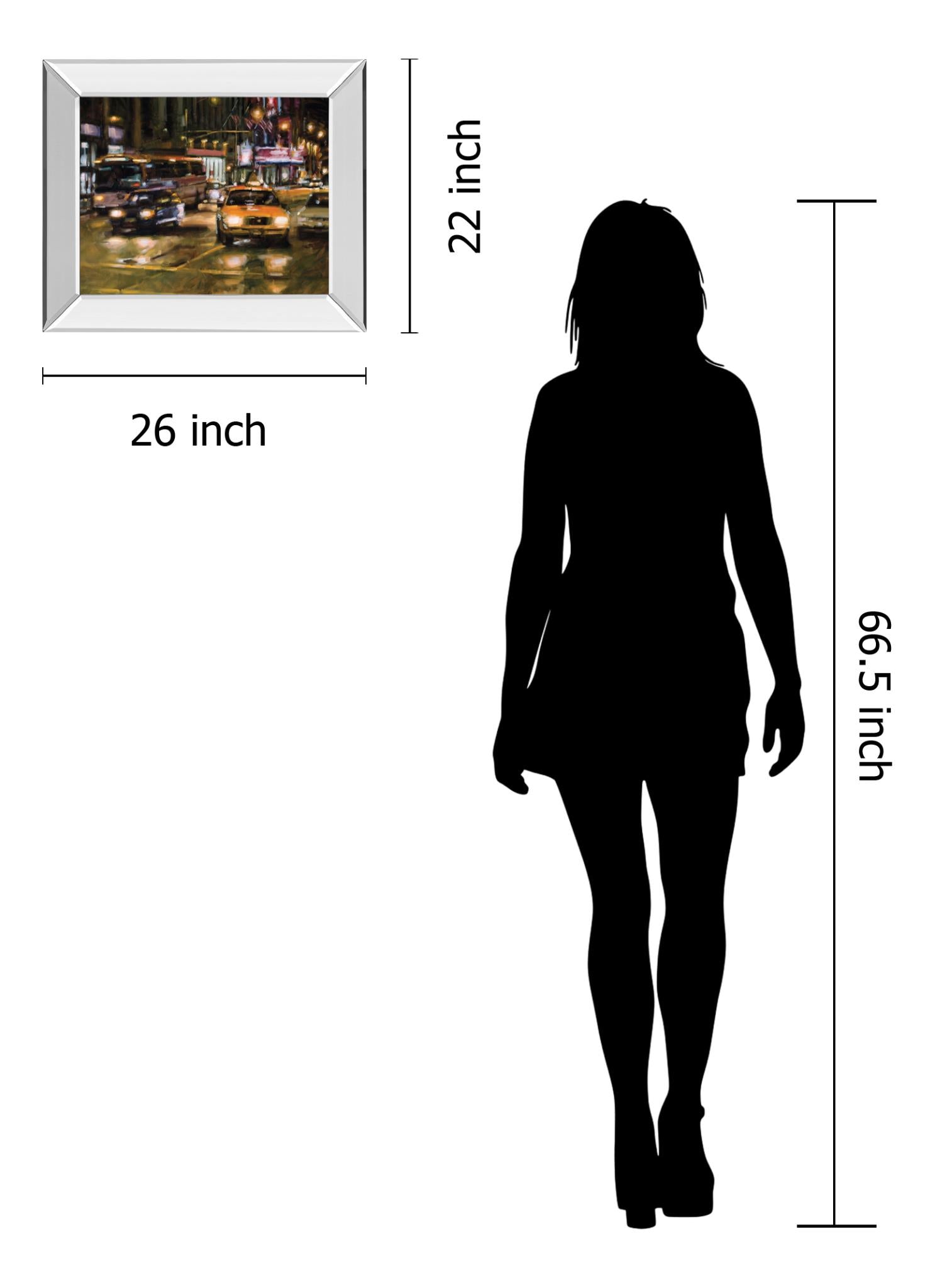 Mirrored Frame Radio City, New York City By Desmond O'Hagan 22X26 Mirror Frame Print