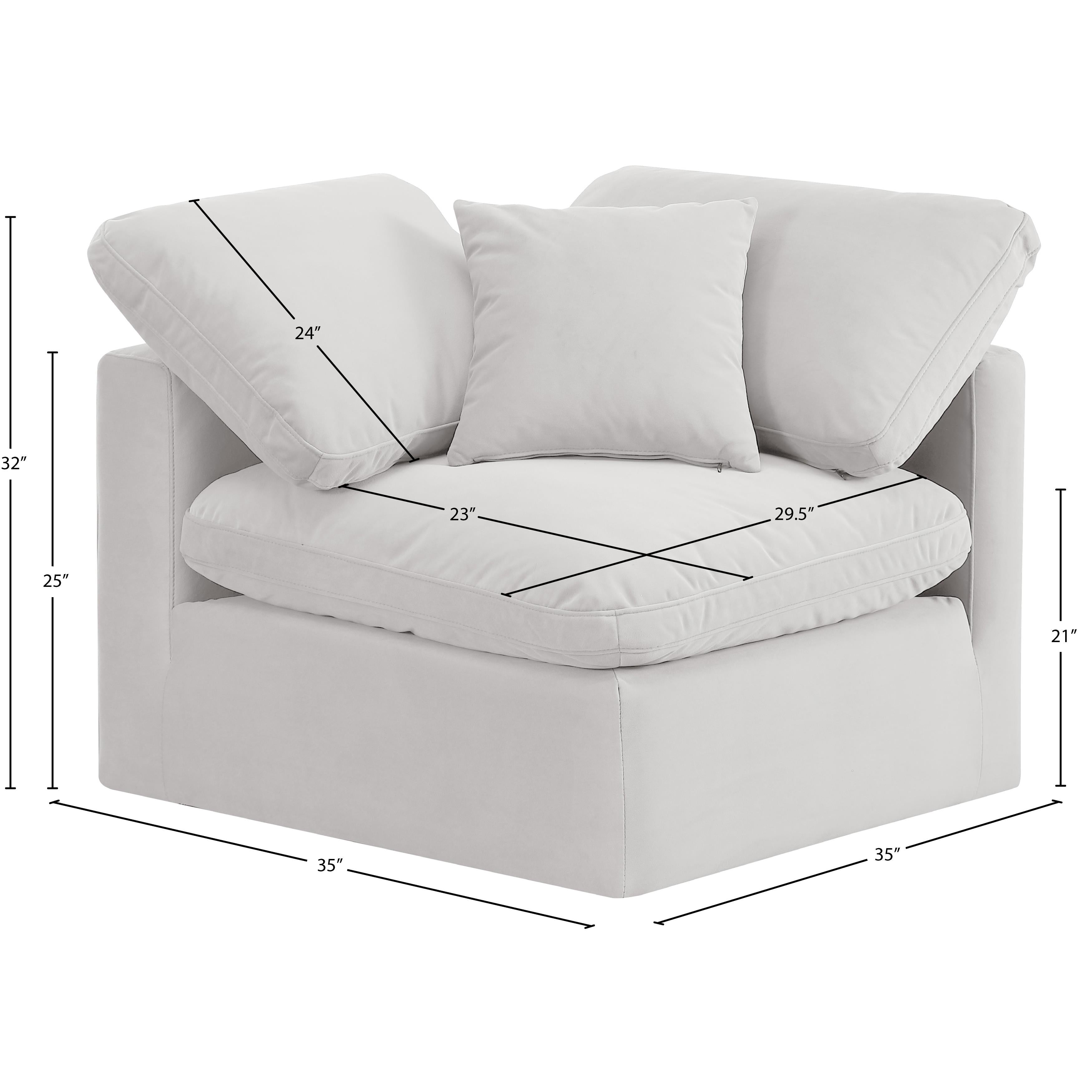 Meridian Indulge Cream Velvet Corner Chair