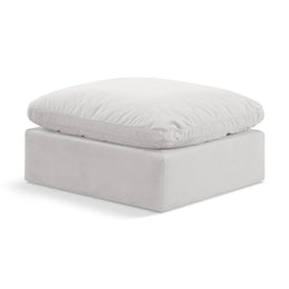 Meridian Indulge Cream Velvet Ottoman
