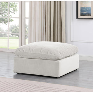Meridian Indulge Cream Velvet Ottoman