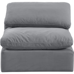Meridian Indulge Grey Velvet Armless Chair