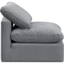 Meridian Indulge Grey Velvet Armless Chair