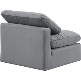 Meridian Indulge Grey Velvet Armless Chair