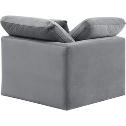 Meridian Indulge Grey Velvet Corner Chair