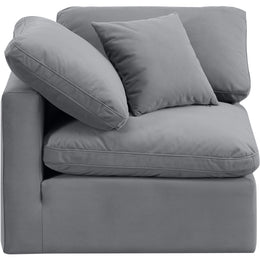 Meridian Indulge Grey Velvet Corner Chair