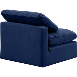 Meridian Indulge Navy Velvet Armless Chair