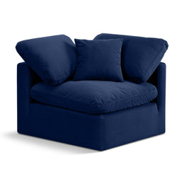 Meridian Indulge Navy Velvet Corner Chair