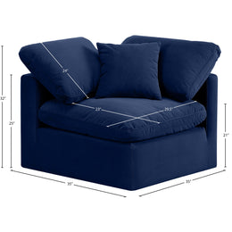 Meridian Indulge Navy Velvet Corner Chair