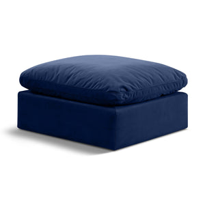 Meridian Indulge Navy Velvet Ottoman