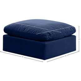 Meridian Indulge Navy Velvet Ottoman