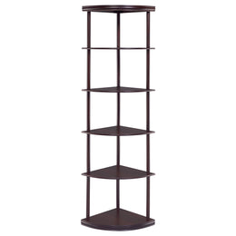 Bonwick 72-inch 5-shelf Corner Bookshelf Cappuccino