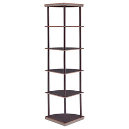 Bonwick 72-inch 5-shelf Corner Bookshelf Cappuccino