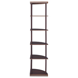 Bonwick 72-inch 5-shelf Corner Bookshelf Cappuccino
