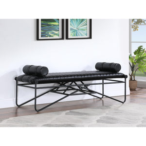 Meridian Gatsby Black Vegan Leather Bench