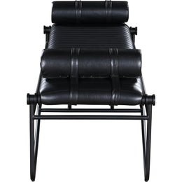 Meridian Gatsby Black Vegan Leather Bench