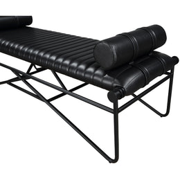 Meridian Gatsby Black Vegan Leather Bench