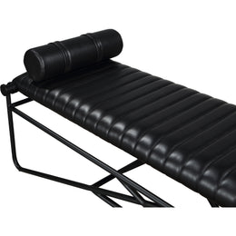 Meridian Gatsby Black Vegan Leather Bench